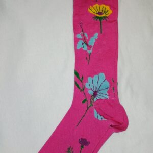 Pink Floral Knee High Compression Stockings