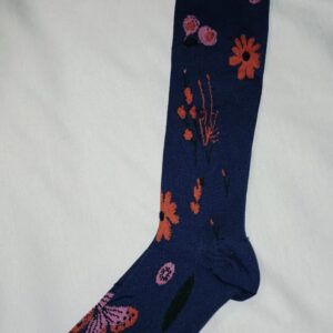 Blue Floral Knee High Compression Stockings