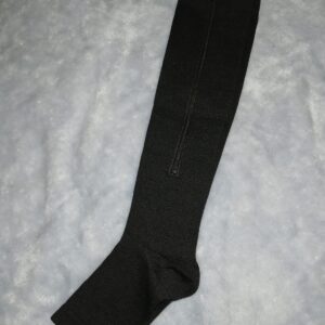 Black Knee High Compression Stockings with Zipper